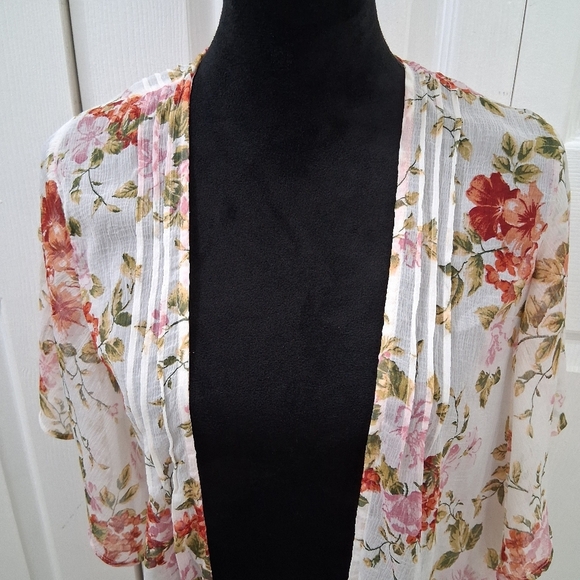 American Eagle Outfitters Floral Swim Cover Up/Open Duster/Boho Size XS/S - Picture 2 of 15
